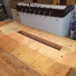 Bar top with tower removed and access hole cut