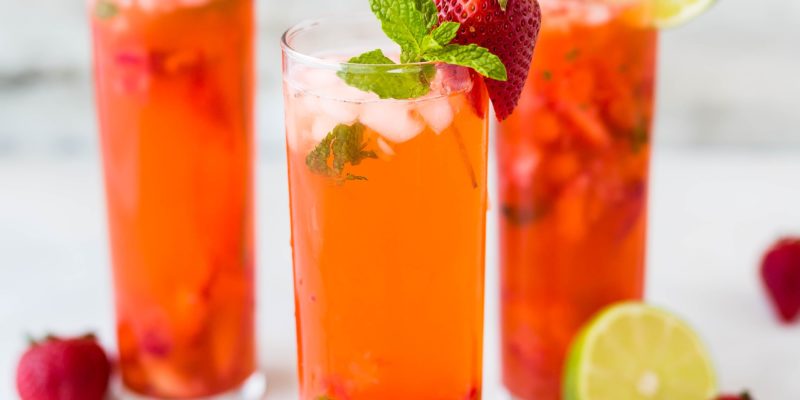 Strawberry Kombucha Cocktails