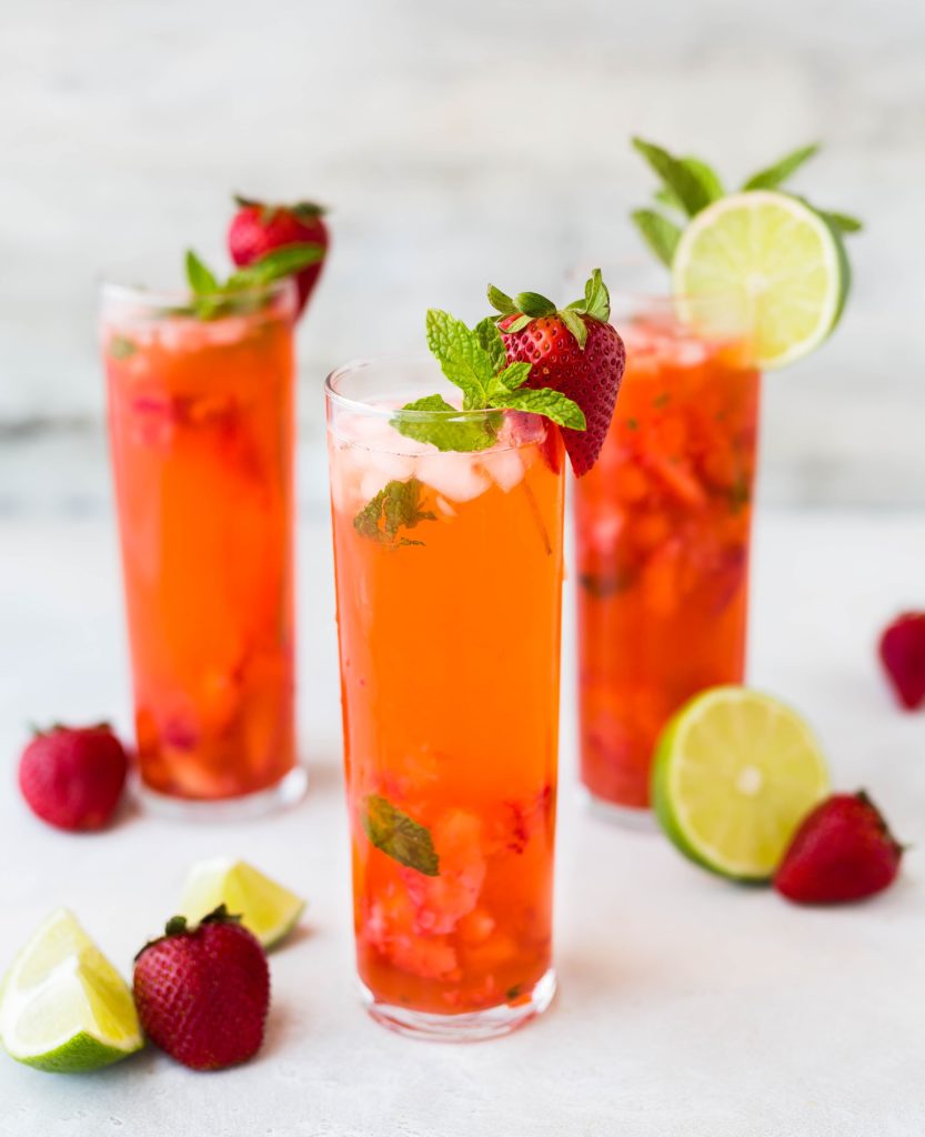 Strawberry Kombucha Cocktails