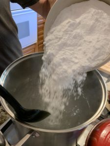 Making Hard Seltzer at Home / Dissolving corn sugar (dextrose) into water for hard seltzer
