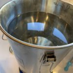 Ss Brewtech Brew Bucket Mini filled with sugar water, ready to ferment
